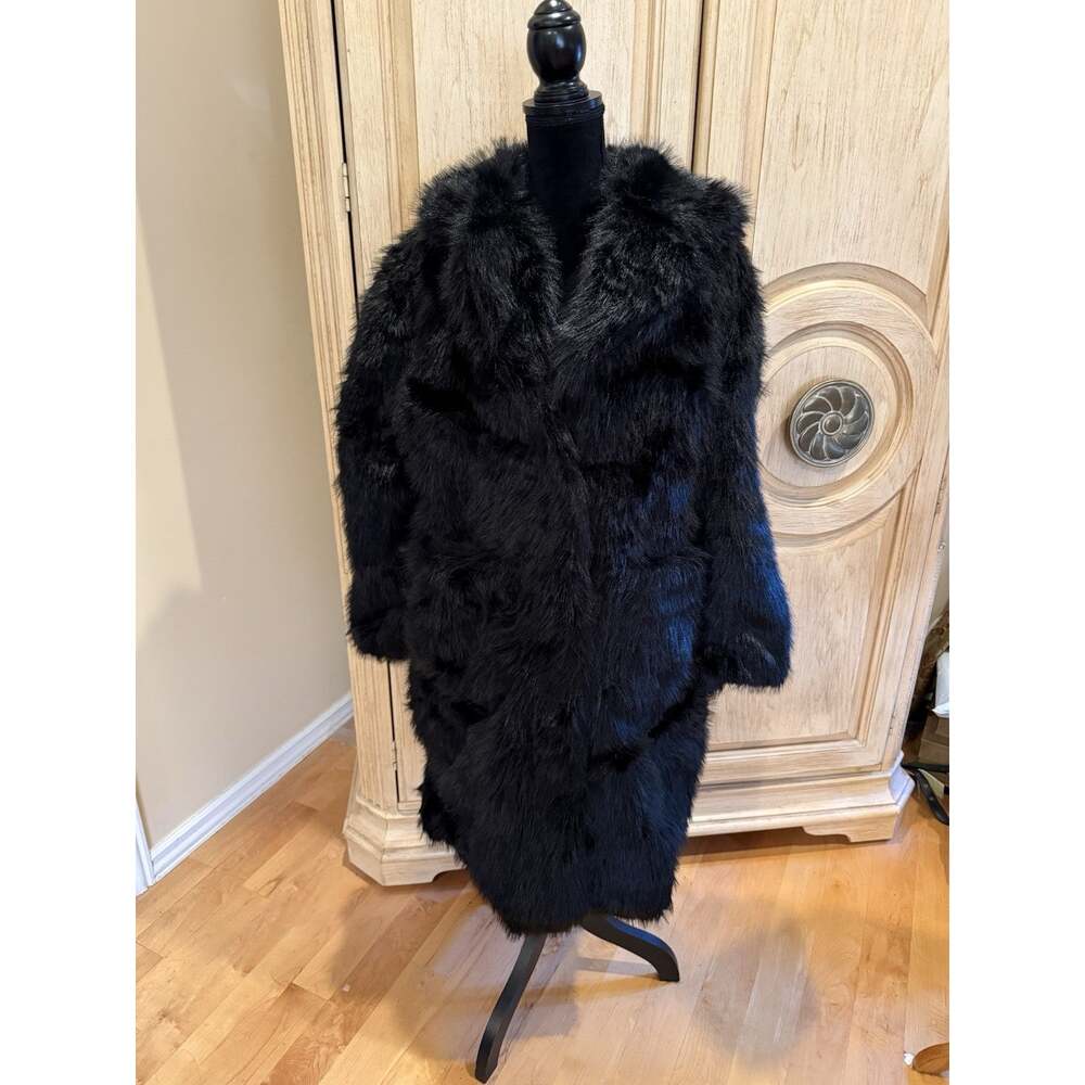 Juicy Couture Black Faux Fur Coat, Long Sleeve Size Xl NWT - Picture 2 of 6